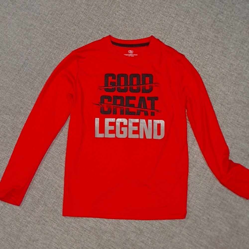 Boys Red Legend Shirt Long Sleeve Tee Boys YMD